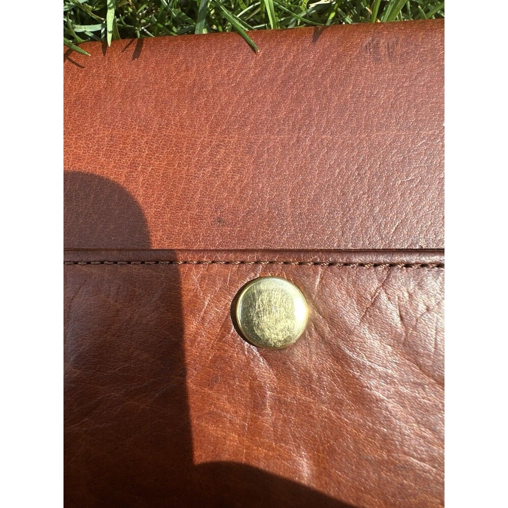 Vintage 80s Coach Checkbook Purse Wallet 4680 British Tan Kisslock Leather - Picture 4 of 11
